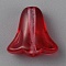 Transparent Glass Beads, Bell Orchid Flower, Red, 10x10.5x6mm, Hole: 1.2mm