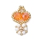 Handmade Glass Seed Beads, Loom Pattern, Heart Flower Pendant, Orange, 24x15x5.5mm, Hole: 2.7mm