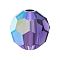 Preciosa&reg Crystal Beads, Czech Crystal, 451 19 602 Round, Deep Tanzanite AB, 6mm