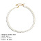 Elegant High-Quality Non-Fading 8mm Round Natural Pearl Beaded Necklaces for Women, White, 16.54 inch(42cm)