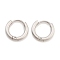 Tarnish Resistant Frosted 304 Stainless Steel Huggie Hoop Earrings for Women, with 316 Stainless Steel Pins, Stainless Steel Color, 2x11~12mm