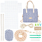 DIY Knitting Crochet Bags Kits, Including Yarn, Mesh Plastic Canvas Sheets, Bag Handles, Bag Strap Chains, Knitting Needles, Thread, Magnetic Clasp, Labels, D Ring, Light Steel Blue