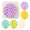 20Pcs 5 Colors Spray Painted Iron Pendants, Tropical Leaf Charms, Monstera Leaf, Mixed Color, 36x31.5x1mm, Hole: 1.5mm, 4pcs/color