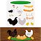 PET Hollow Out Drawing Painting Stencils, for DIY Scrapbook, Photo Album, Rooster Pattern, 30x30cm