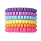 6Pcs 6 Colors Rondelle Opaque & Frosted Acrylic Beaded Stretch Bracelet Sets, Stackable Bracelets for Women, Mixed Color, Inner Diameter: 2-1/8 inch(5.3cm), 1pc/color