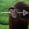 Antique Silver Viking Hair Sticks Hair Pin, Ladies Retro Hair Accessory, Rose Sword Hair Sticks, Trinity Knot, 180mm