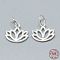 925 Sterling Silver Charms, with Jump Ring, with 925 Stamp, Lotus, Silver, 10.5x11x1mm, Hole: 4mm