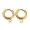 304 Stainless Steel Huggie Hoop Earring Findings, Wire Wire with Horizontal Loops, Real 18K Gold Plated, 14x12x2mm, Hole: 2mm