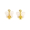 10Pcs Glass Charms, with Golden Alloy Finding, Butterfly, White, 14.5x10mm