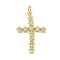 Rack Plating Brass Micro Pave Clear Cubic Zirconia Pendants, with Jump Rings, Long-Lasting Plated, Lead Free & Cadmium Free, Cross, Real 18K Gold Plated, 23x5.5x2mm, Hole: 3mm