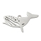 Non-Tarnish 304 Stainless Steel Pendants, Laser Cut, Stainless Steel Color, Ocean Animal Charm, Whale, 13.5x25x1mm, Hole: 1.4mm