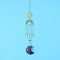 Amethyst Moon Sun Catcher Hanging Ornaments, with Brass Star & Sun, for Home, Garden Decoration, 400mm