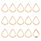 BENECREAT 16PCS Brass Pendants, Teardrop Charm, Light Gold, 27x21x2mm, Hole: 1.4mm