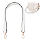 Leather Bag Straps, with Zinc Alloy Swivel Clasp, White, 50x2.45cm