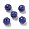 Printed Wood European Beads, Halloween Theme Beads, Round, Dark Slate Blue, 15.5~16mm, Hole: 4~4.5mm