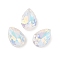 Glass Cabochons, Faceted, Teardrop, Clear AB, 10x7x4mm, 72pcs/set