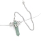 Natural Green Aventurine Dowsing Pendulum Big Pendants, with Platinum Plated Metal Findings, Hexagonal Angel Scepter Charm, 320mm