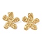 304 Stainless Steel Stud Earrings for Women, Flower, Golden, 28x28.5mm