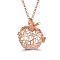 Hollow Heart Alloy Cage Pendant Necklaces, Box Chain Necklaces