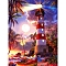 Lighthouse DIY Diamond Painting Kit, Including Resin Rhinestones Bag, Diamond Sticky Pen, Tray Plate and Glue Clay, Colorful, 400x300mm