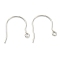 Tarnish Resistant 316 Surgical Stainless Steel Earring Hooks, Ear Wire, with Horizontal Loop, Stainless Steel Color, 20.5mm, Hole: 1.7mm, 18 Gauge, Pin: 1mm