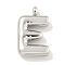 Non-Tarnish 304 Stainless Steel Pendants, Letter Charm, Stainless Steel Color, Letter E, 25.5x12x5.5mm, Hole: 3mm