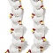 Handmade Lampwork Beads Strands, Rooster, White, 16~17x20~22.5x11~12mm, Hole: 1.2~1.5mm, about 40pcs/strand, 17.72 inch(45cm)