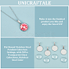 Unicraftale 50Pcs Flat Round 304 Stainless Steel Pendant Cabochon Settings FIND-UN0002-52-5