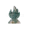 Natural Moss Agate Carved Flame Shape Figurines PW-WG95540-01-5