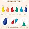 Unicraftale 60Pcs 6 Colors 304 Stainless Steel Enamel Charms STAS-UN0046-02-2