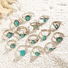 14Pcs 14 Styles Synthetic Turquoise Finger Rings PW-WG86BD8-01-3