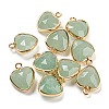 Natural Green Aventurine Faceted Heart Charms G-Q006-07G-07-1