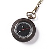 Ebony Wood Pocket Watch with Brass Curb Chain and Clips WACH-D017-F02-AB-2