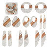 Biyun 14Pcs 7 Styles Transparent Resin & Walnut Wood Pendants RESI-BY0001-06-9