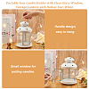 Portable Iron Candle Holder with Clear Glass Window AJEW-WH0299-85A-3