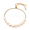 Natural Pearl Beads Adjustable Slider Bracelet for Girl Women Gift BJEW-JB06820-01-1