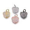 Brass Micro Pave Cubic Zirconia Charms ZIRC-J021-22-RS-1