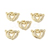 Brass Micro Pave Clear Cubic Zirconia Connector Charms KK-E068-VB065-3