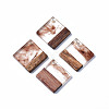 Transparent Resin & Walnut Wood Pendants RESI-T035-31B-1