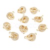 Brass Micro Pave Clear Cubic Zirconia Links Connectors ZIRC-G170-07G-4