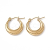 201 Stainless Steel Hoop Earrings with 304 Stainless Steel Pins for Women EJEW-B016-06G-1