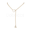 Brass Heart Pendant Necklaces NJEW-JN04838-1