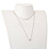 Brass Micro Pave Clear Cubic Zirconia Pendant Necklaces NJEW-JN02997-7