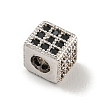 Brass Micro Pave Black Cubic Zirconia Beads KK-G493-37A-P02-2