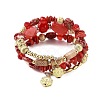 Bohemian Handwork Multi-Colored Stone Beaded Bracelet AJEW-Z038-01B-1