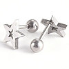 201 Stainless Steel Barbell Cartilage Earrings EJEW-R147-09-3