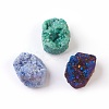Electroplated Natural Geode Druzy Agate Pendants G-G767-03-1