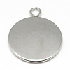 304 Stainless Steel Pendant Cabochon Settings STAS-T008-130-3