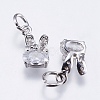 Brass Micro Pave Cubic Zirconia Bunny Charms RB-I077-19P-RS-2