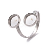 201 Stainless Steel Open Cuff Ring Findings X-STAS-E124-01P-1